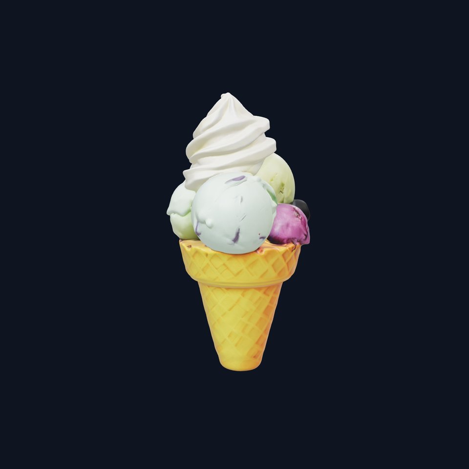 Pastel Ice Cream Cone Delight model pack